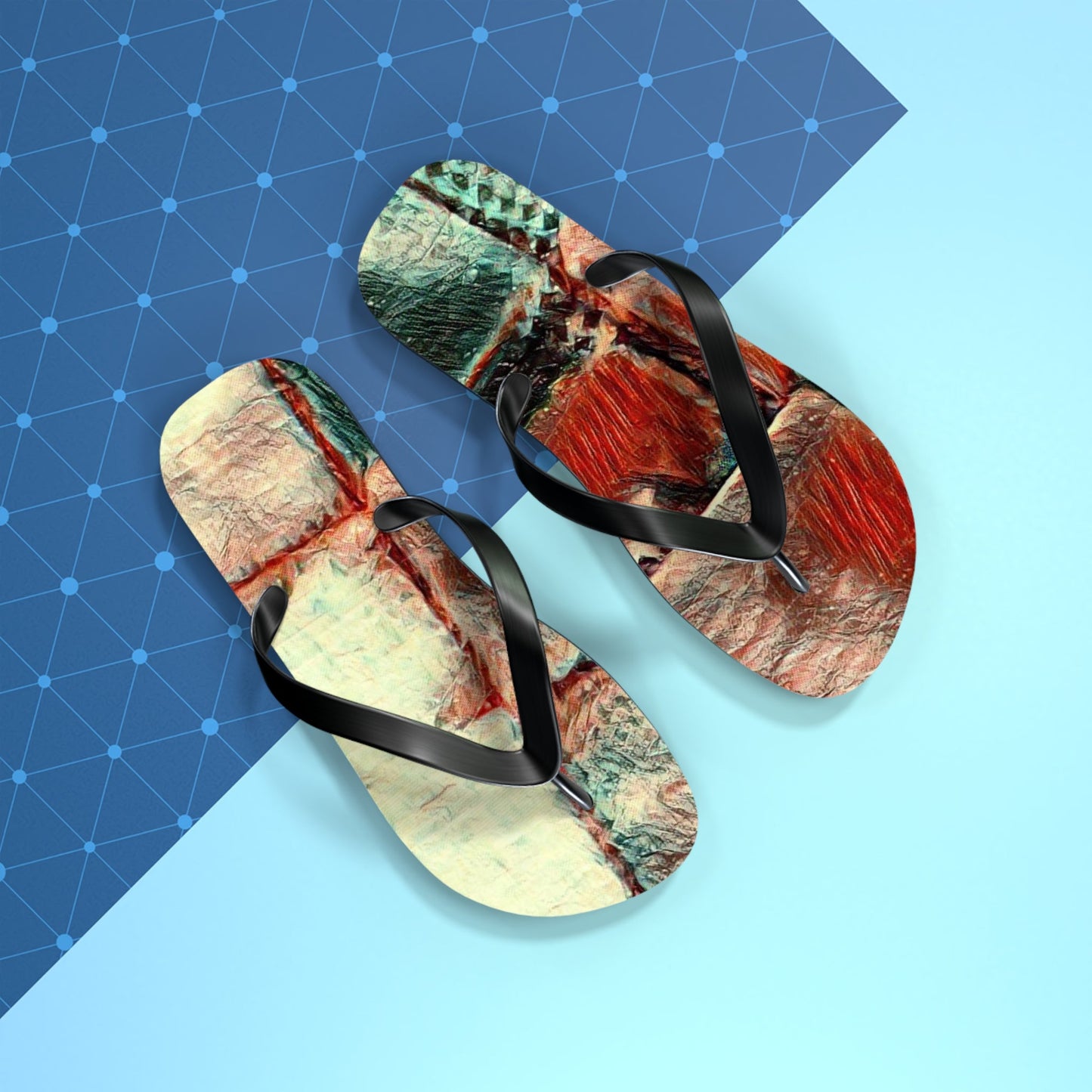 Square Dance -  Flip Flops - Premium Shoes from Printify - Just $21.64! Shop now at Concordia Style Boutique
