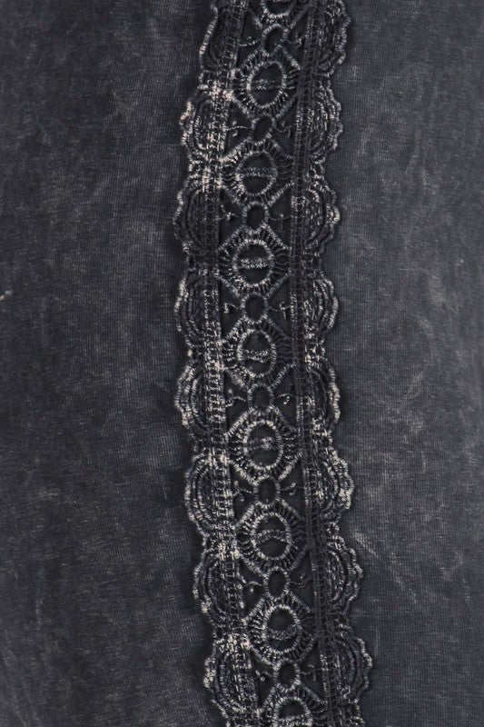 Side Crochet Lace Long & Lean Flare Bottom Jeggings Made in USA - Concordia Style Boutique