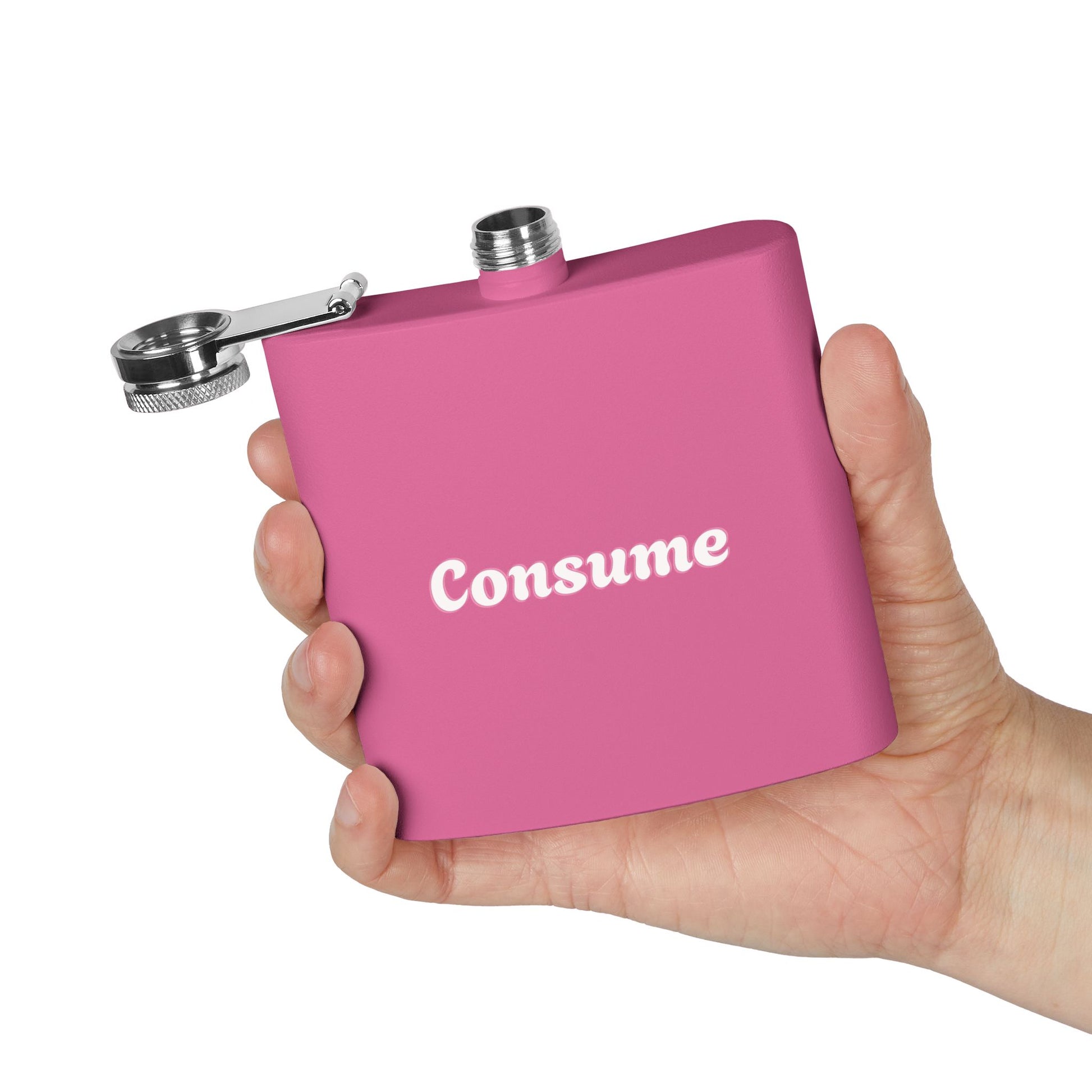 "Consume" -  6 oz Stainless Steel Flask - Premium 6 oz Stainless Steel Hip Flask from Concordia Style Boutique - Just $28.88! Shop now at Concordia Style Boutique