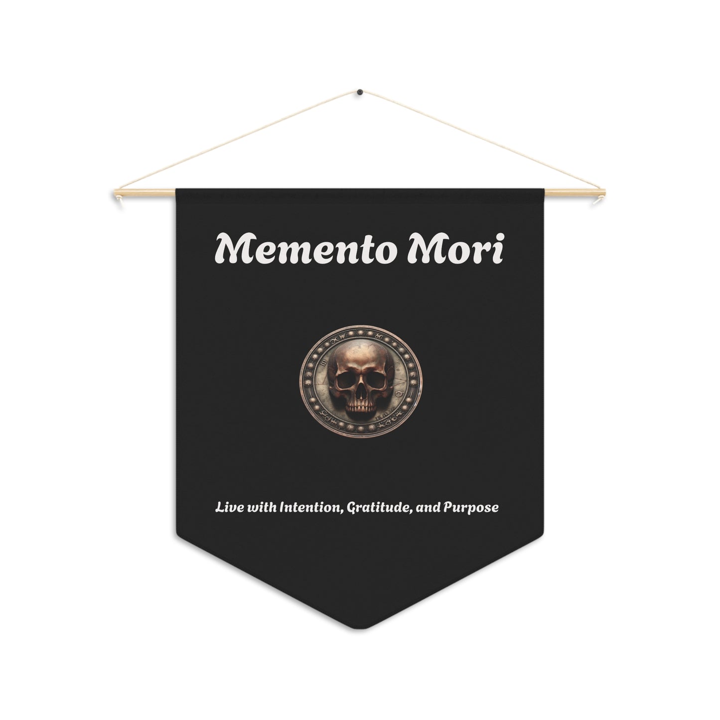 "Memento Mori" Wall Pennant - "Live with Intention, Gratitude, and Purpose" Decor - Premium Wall Pennant from Concordia Style Boutique - Just $23.18! Shop now at Concordia Style Boutique