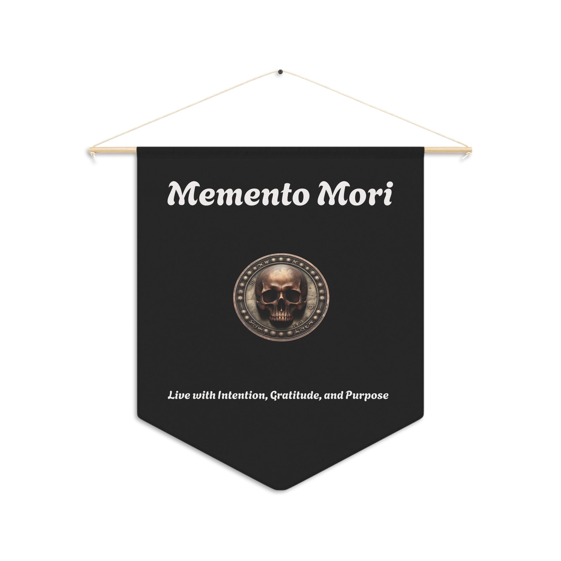 "Memento Mori" Wall Pennant - "Live with Intention, Gratitude, and Purpose" Decor - Premium Wall Pennant from Concordia Style Boutique - Just $23.18! Shop now at Concordia Style Boutique