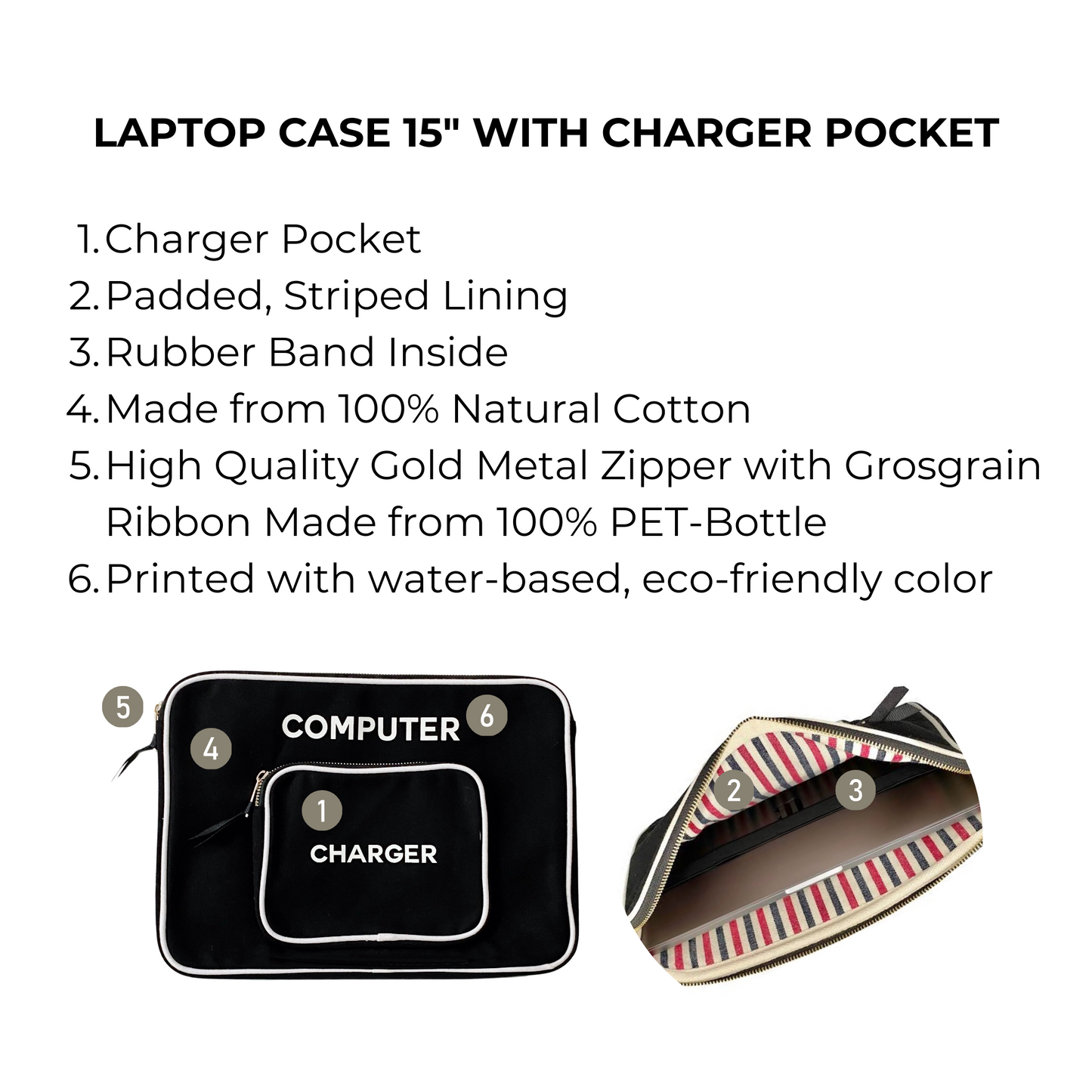 Laptop Case, Charger Pocket, 15" Black - Premium 5620 - Luggage & Bags > Luggage Accessories > Packing Organizers from Bag-all - Just $58! Shop now at Concordia Style Boutique