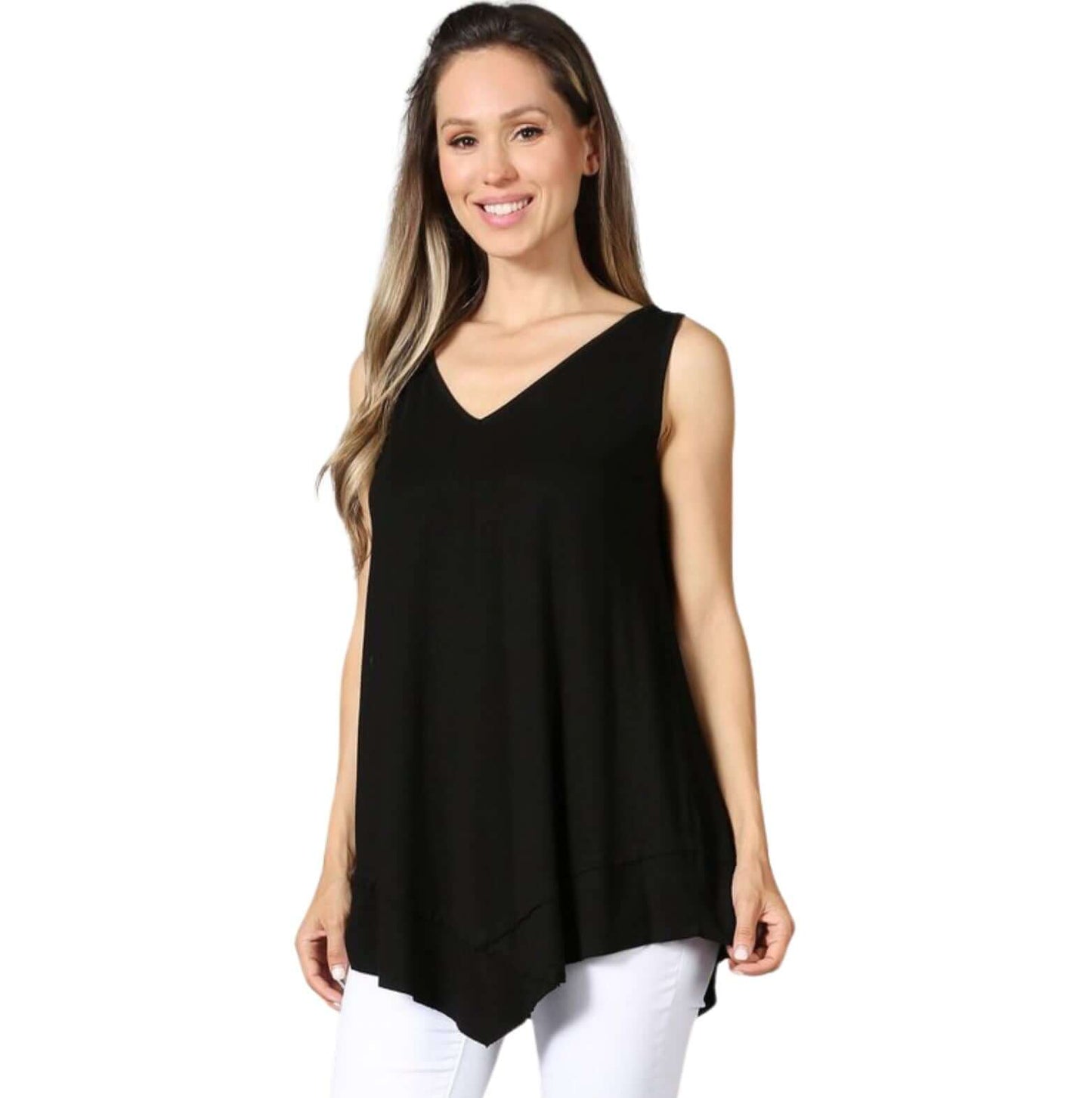 Always Flattering Sleeveless Tunic in Black Made in USA - Concordia Style Boutique