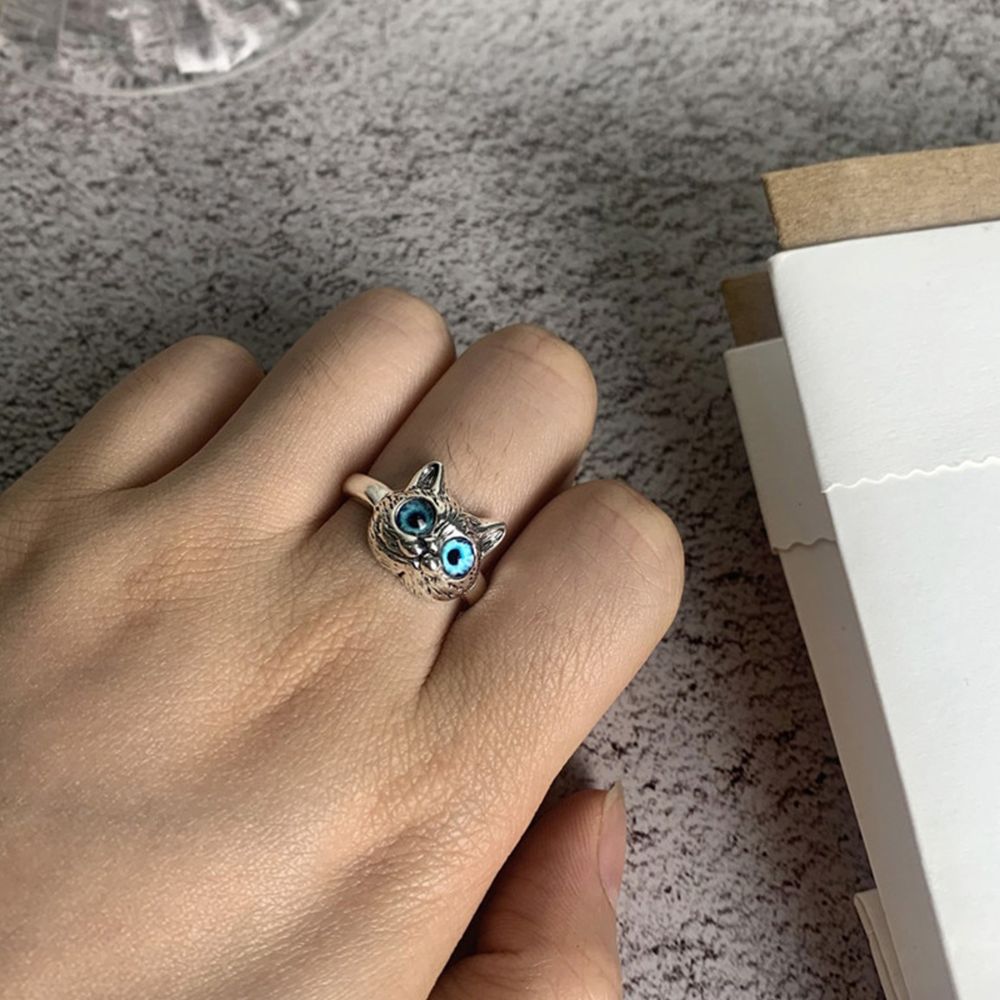 BLUE EYE CAT RING (ADJUSTABLE) - Concordia Style Boutique