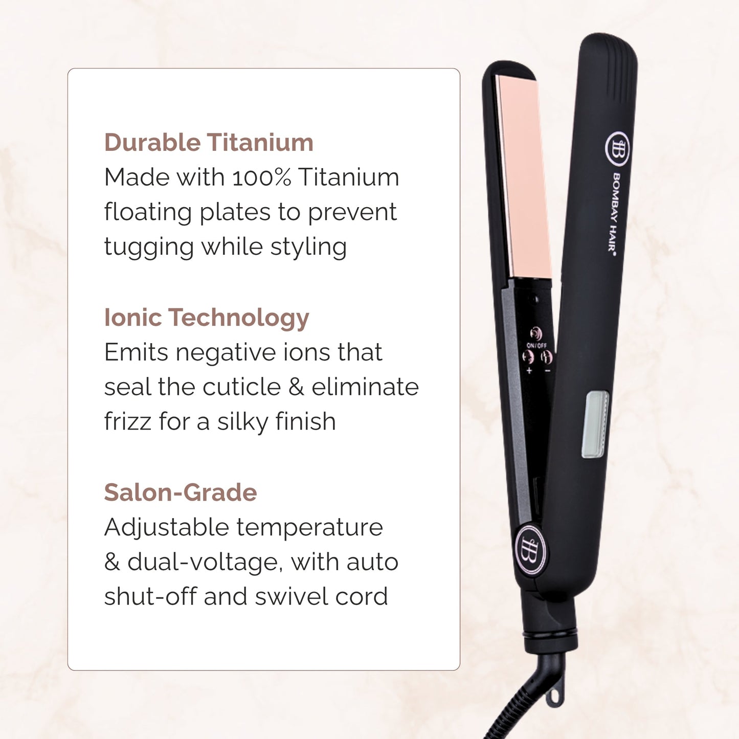 Rose Gold Flat Iron (1")