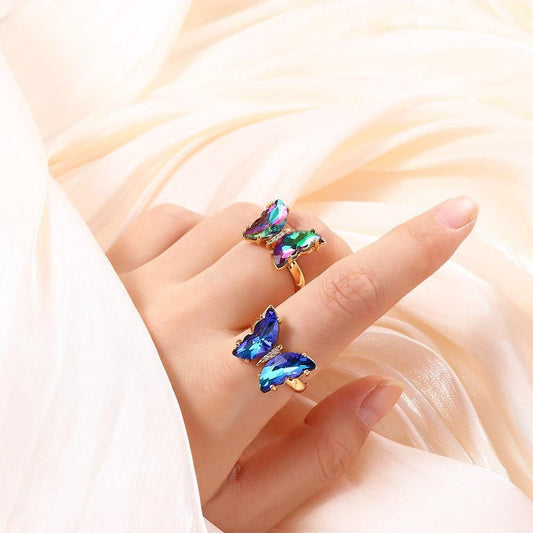 CRYSTAL BUTTERFLY RINGS (ADJUSTABLE) - Concordia Style Boutique