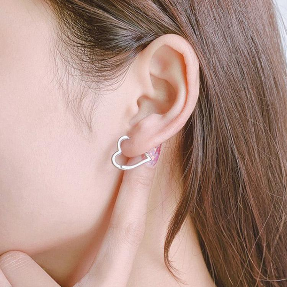 HEART HOOP EARRINGS (PAIR) - Concordia Style Boutique