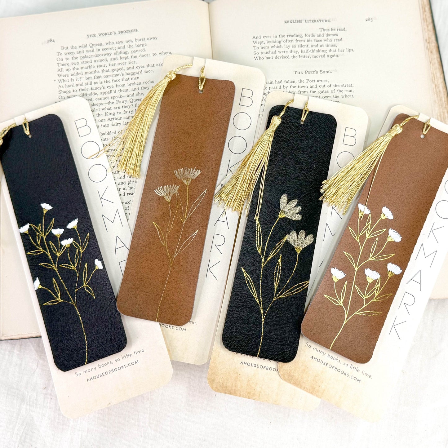 Leather Tassel Bookmarks-Floral - Concordia Style Boutique