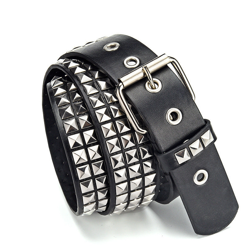 Punk Belt Pyramid Rivet Belt with Catch Beads - Premium Punk Belt Pyramid Rivet Belt with Catch from Concordia Style Boutique - Just $12.30! Shop now at Concordia Style Boutique