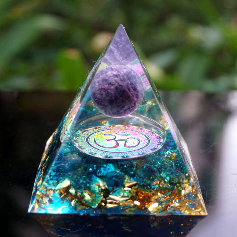 Orgonite Pyramid 60 mm - Amethyst Crystal Sphere With Obsidian Natural Crystal Stone - Premium Orgonite Pyramid 60 mm - Amethyst Crysta from Concordia Style Boutique - Just $33.56! Shop now at Concordia Style Boutique