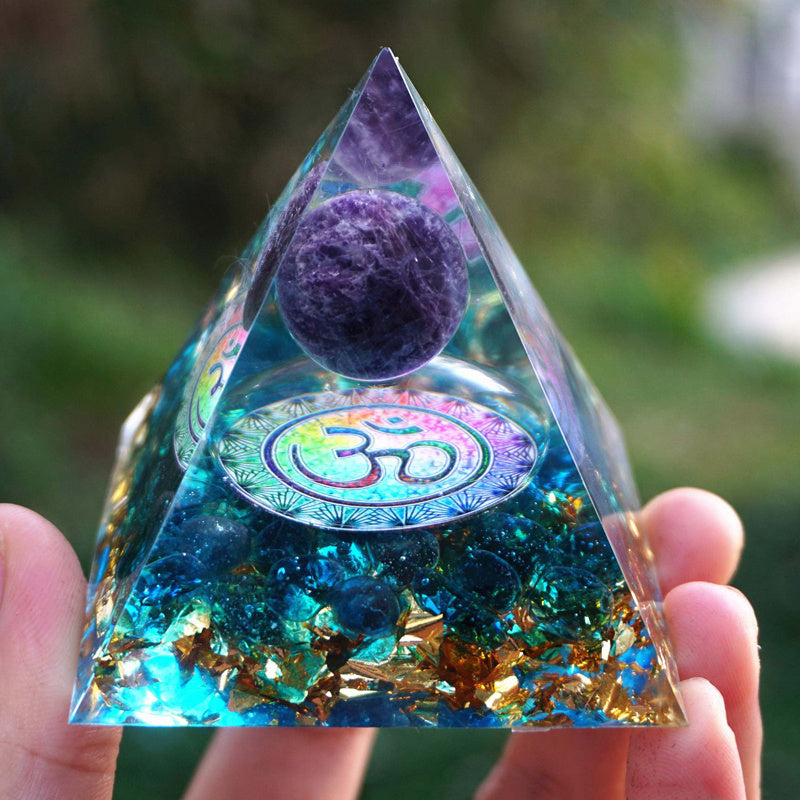 Orgonite Pyramid 60 mm - Amethyst Crystal Sphere With Obsidian Natural Crystal Stone - Premium Orgonite Pyramid 60 mm - Amethyst Crysta from Concordia Style Boutique - Just $33.56! Shop now at Concordia Style Boutique