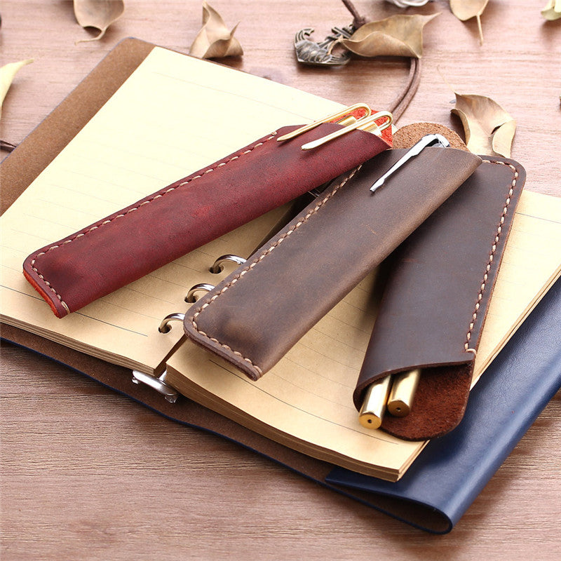 Vintage Pen Case / Hand-stitched Leather Pen Case - Premium pen holder from Concordia Style Boutique - Just $12.96! Shop now at Concordia Style Boutique