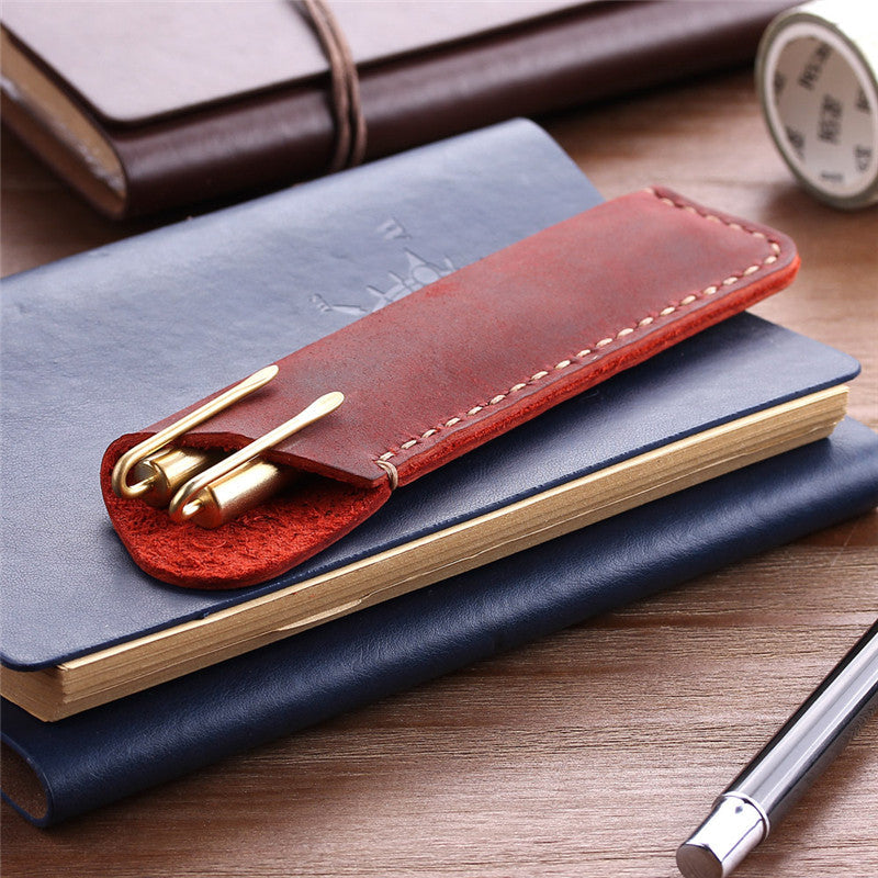 Vintage Pen Case / Hand-stitched Leather Pen Case - Premium pen holder from Concordia Style Boutique - Just $12.96! Shop now at Concordia Style Boutique