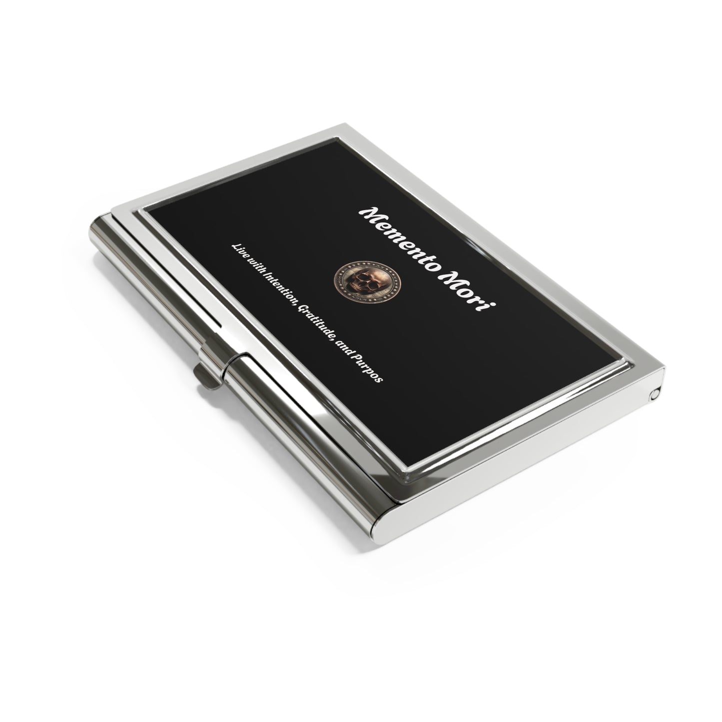 Elegant "Memento Mori" Business Card Holder - Live with Intention & Gratitude -"Memento Mori" - Premium Business Card Holder from Concordia Style Boutique - Just $22.62! Shop now at Concordia Style Boutique