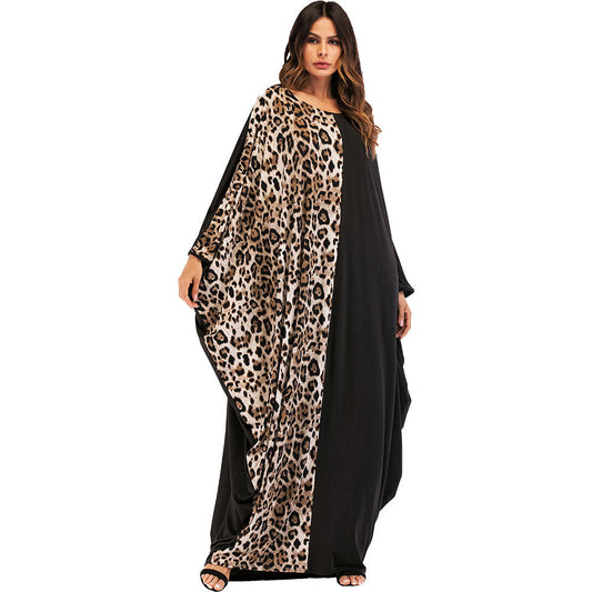 Leopard Knit Bat Sleeve Dress Muslim Robe Ramadan - Premium robe from Concordia Style Boutique - Just $87.99! Shop now at Concordia Style Boutique