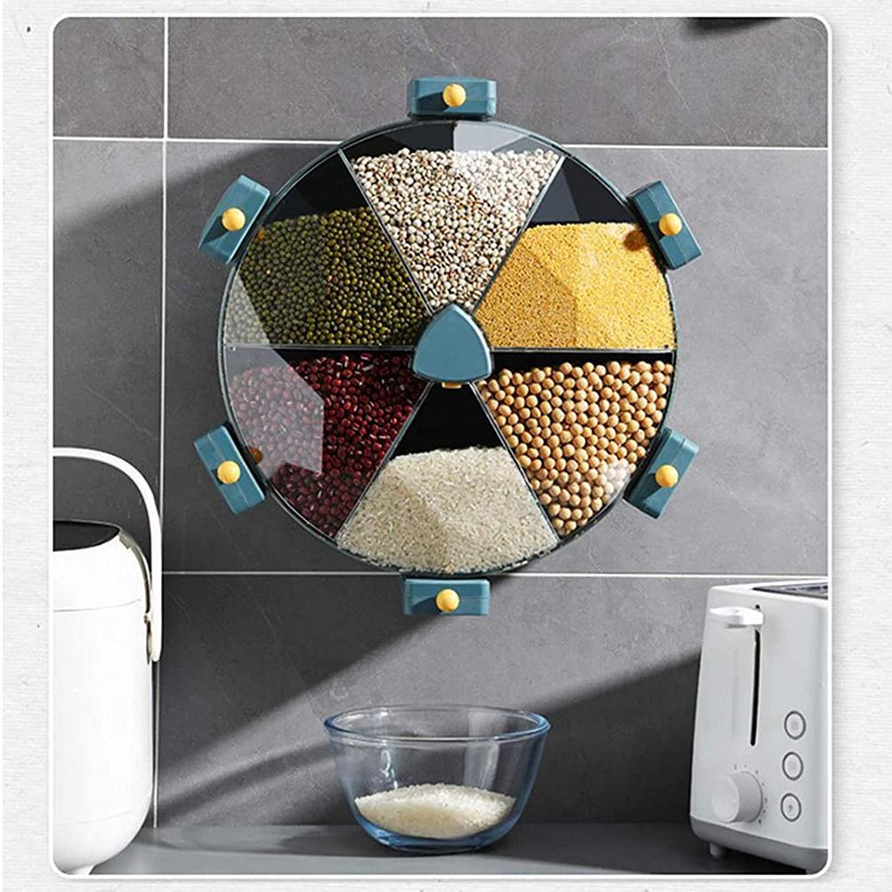 🍚 Wall‑Mounted Grain & Cereal Dispenser – Rotating Dry Food Storage for Kitchen