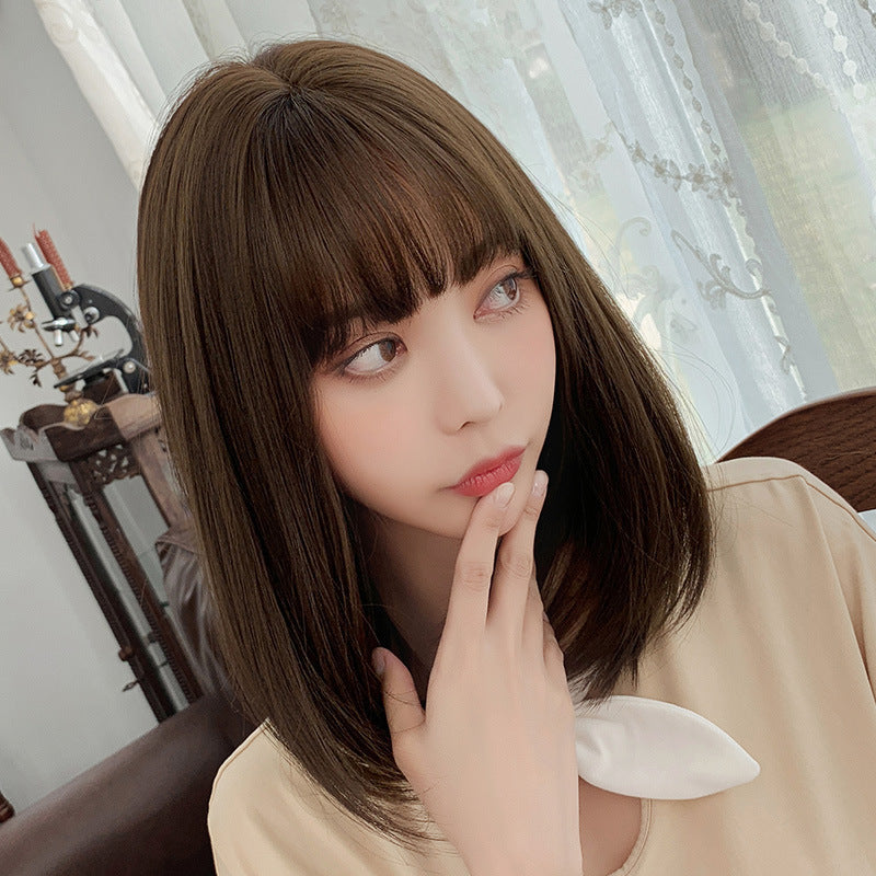 Wig Female Short Hair Japanese Air Bangs Bobo Head Trimming Face With Bangs - Premium wig from Concordia Style Boutique - Just $17.97! Shop now at Concordia Style Boutique