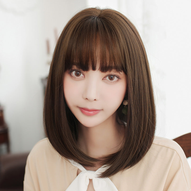 Wig Female Short Hair Japanese Air Bangs Bobo Head Trimming Face With Bangs - Premium wig from Concordia Style Boutique - Just $17.97! Shop now at Concordia Style Boutique