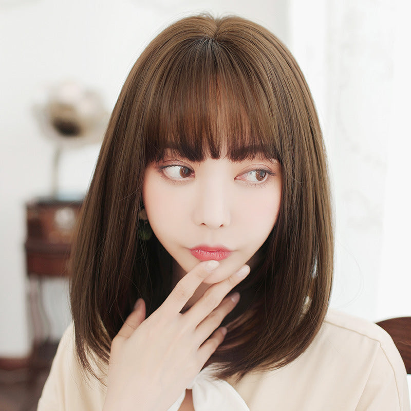 Wig Female Short Hair Japanese Air Bangs Bobo Head Trimming Face With Bangs - Premium wig from Concordia Style Boutique - Just $17.97! Shop now at Concordia Style Boutique