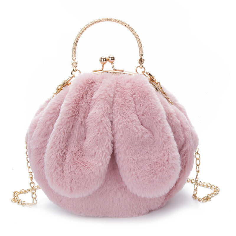 Plush Faux Rabbit Fur Bag with Clip - Premium Plush Faux Rabbit Fur Bag with Clip from Concordia Style Boutique - Just $16.89! Shop now at Concordia Style Boutique