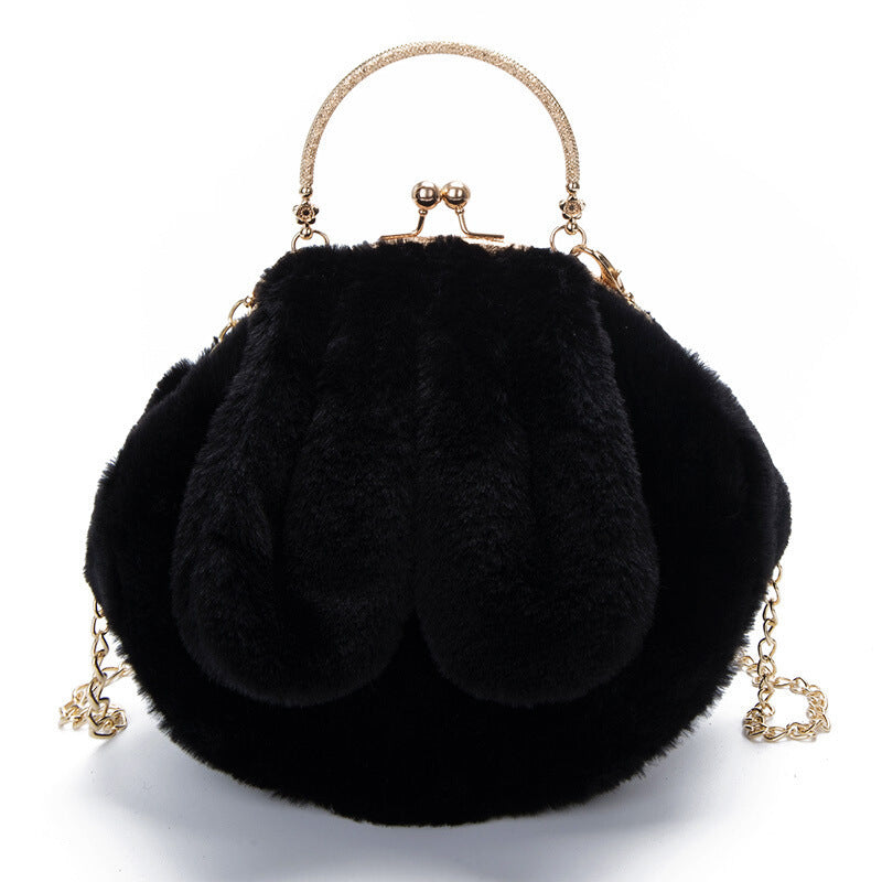 Plush Faux Rabbit Fur Bag with Clip - Premium Plush Faux Rabbit Fur Bag with Clip from Concordia Style Boutique - Just $16.89! Shop now at Concordia Style Boutique