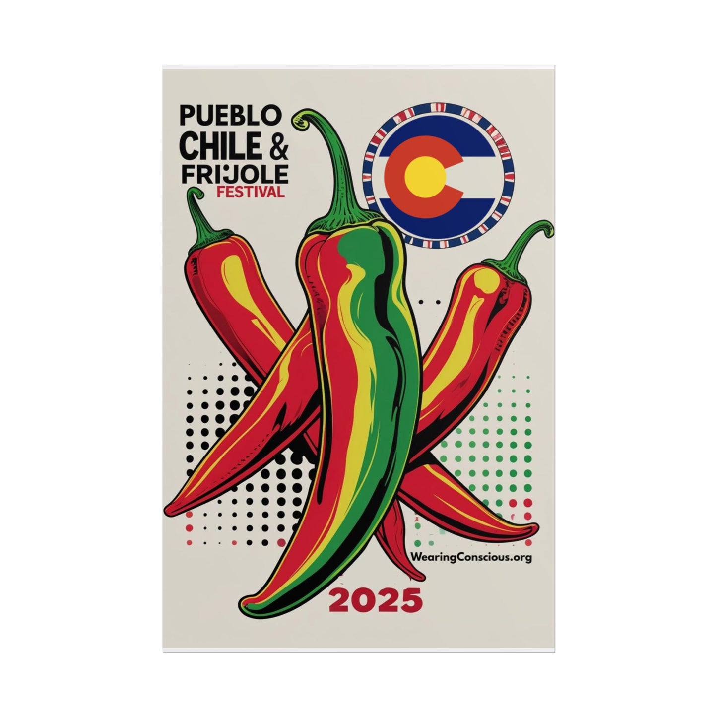 Vibrant Pueblo Chile & Frijoles Festival Unofficial Rolled Poster