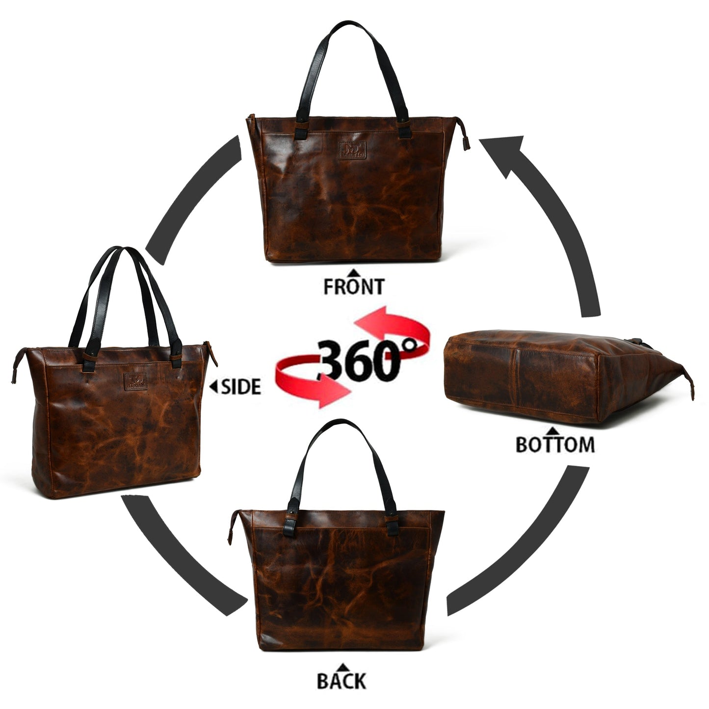 Portland Leather Tote with Zipper - Concordia Style Boutique