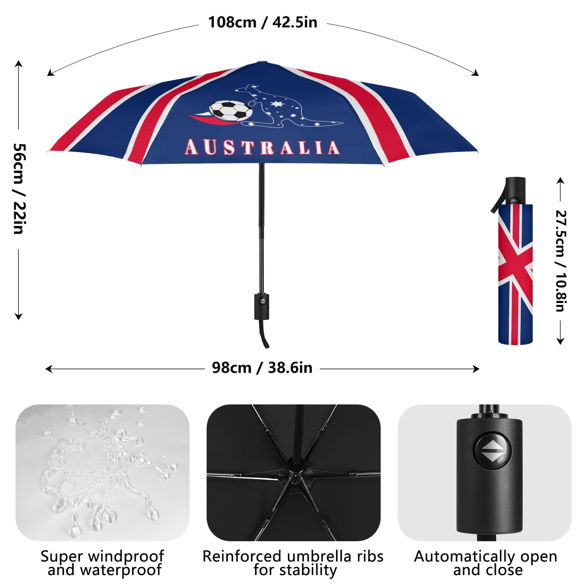 All Over Print Umbrella-Australia - Premium Umbrella from Concordia Style Boutique - Just $27.98! Shop now at Concordia Style Boutique