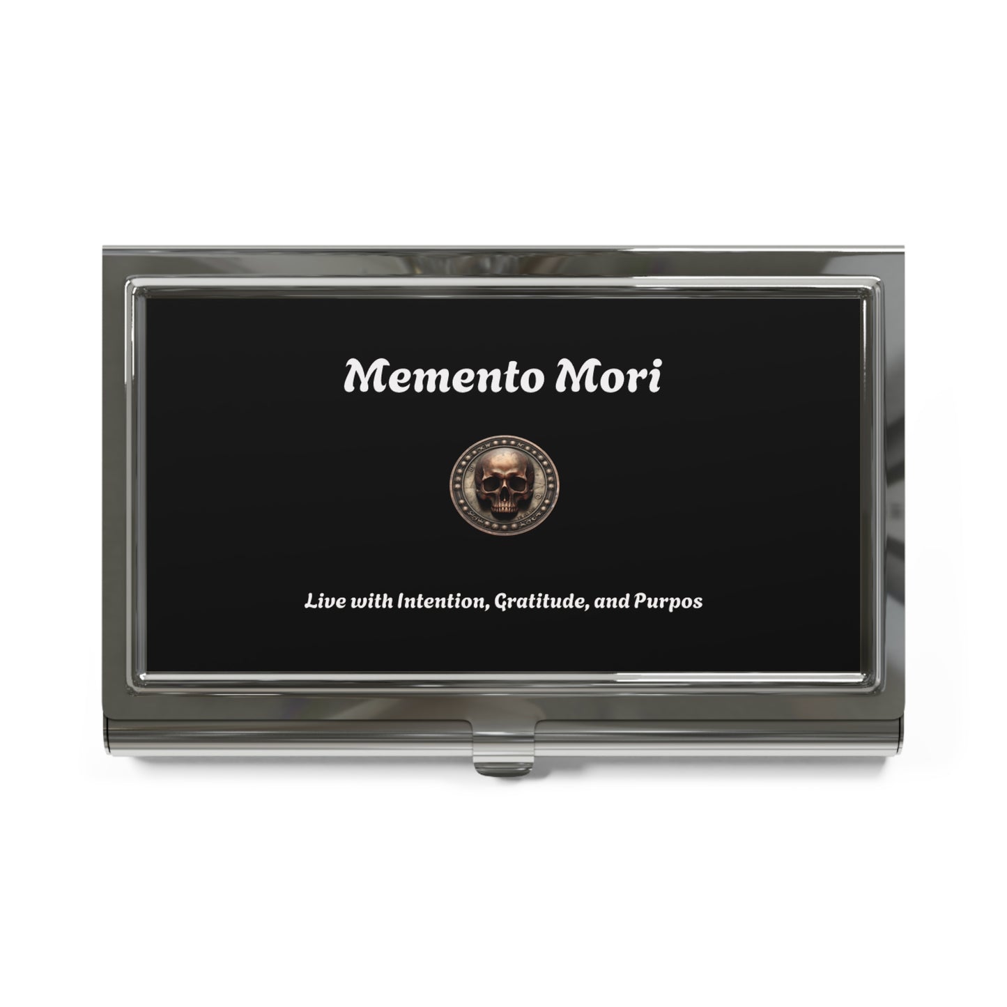 Elegant "Memento Mori" Business Card Holder - Live with Intention & Gratitude -"Memento Mori" - Premium Business Card Holder from Concordia Style Boutique - Just $22.62! Shop now at Concordia Style Boutique