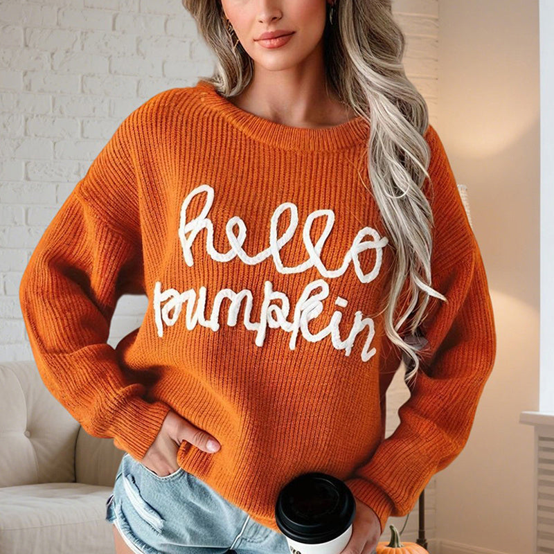 Women's Casual Round Neck Long Sleeve Pullover Tops