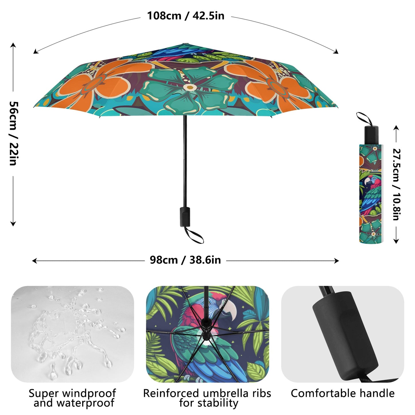 Lightweight Manual Folding Umbrella Printing Outside - Premium Umbrella from Concordia Style Boutique - Just $27.98! Shop now at Concordia Style Boutique