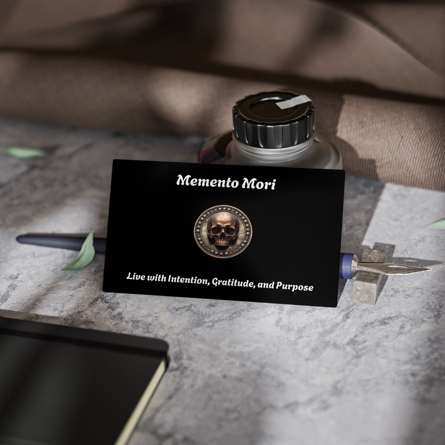 "Memento Mori" Business Cards - "Live with Intention, Gratitude, and Purpose" - Premium Business Cards from Concordia Style Boutique - Just $19.20! Shop now at Concordia Style Boutique