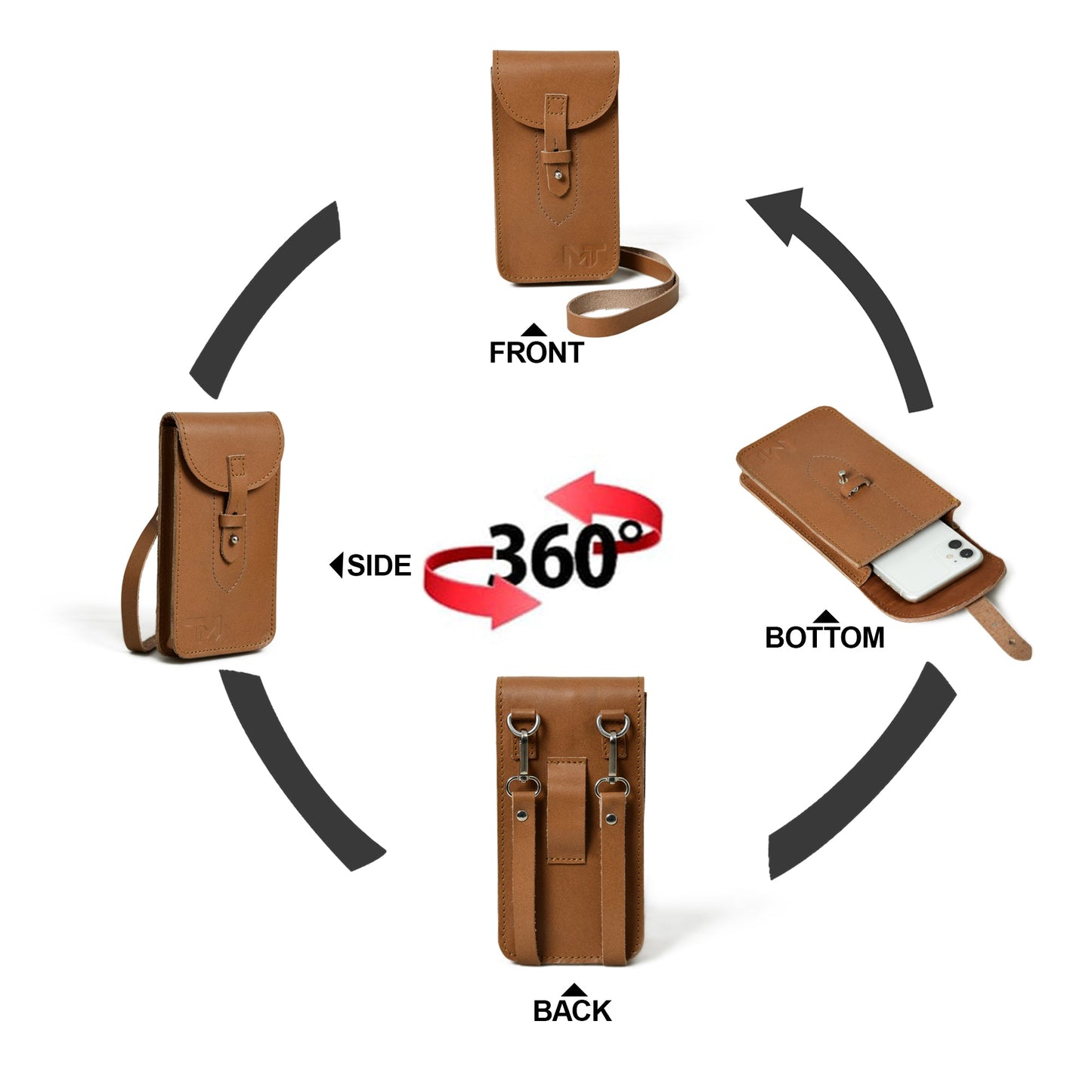 Cocoa Brown Mobile Case With Strap - Concordia Style Boutique