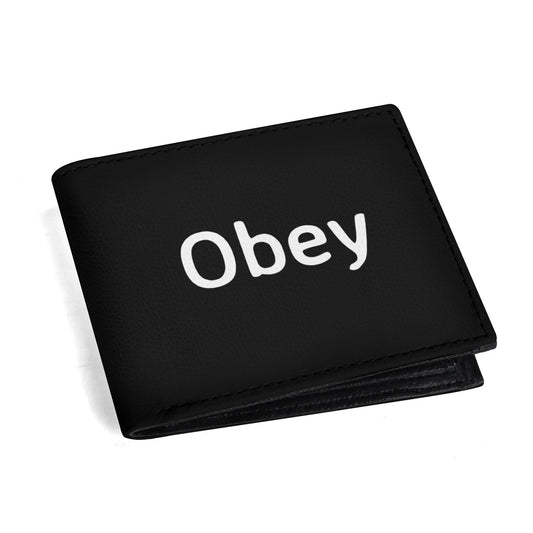 Mens Minimalist PU Leather Wallet Paper Folded Wallet - Obey - Premium Wallet from popcustoms - Just $19.98! Shop now at Concordia Style Boutique