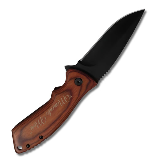 Personalized Engraved Camping Steel Knife Pocket Folding - Memento Mori - Live with Intention, Gratitude, and Purpose - Premium Knife from Concordia Style Boutique - Just $35.18! Shop now at Concordia Style Boutique