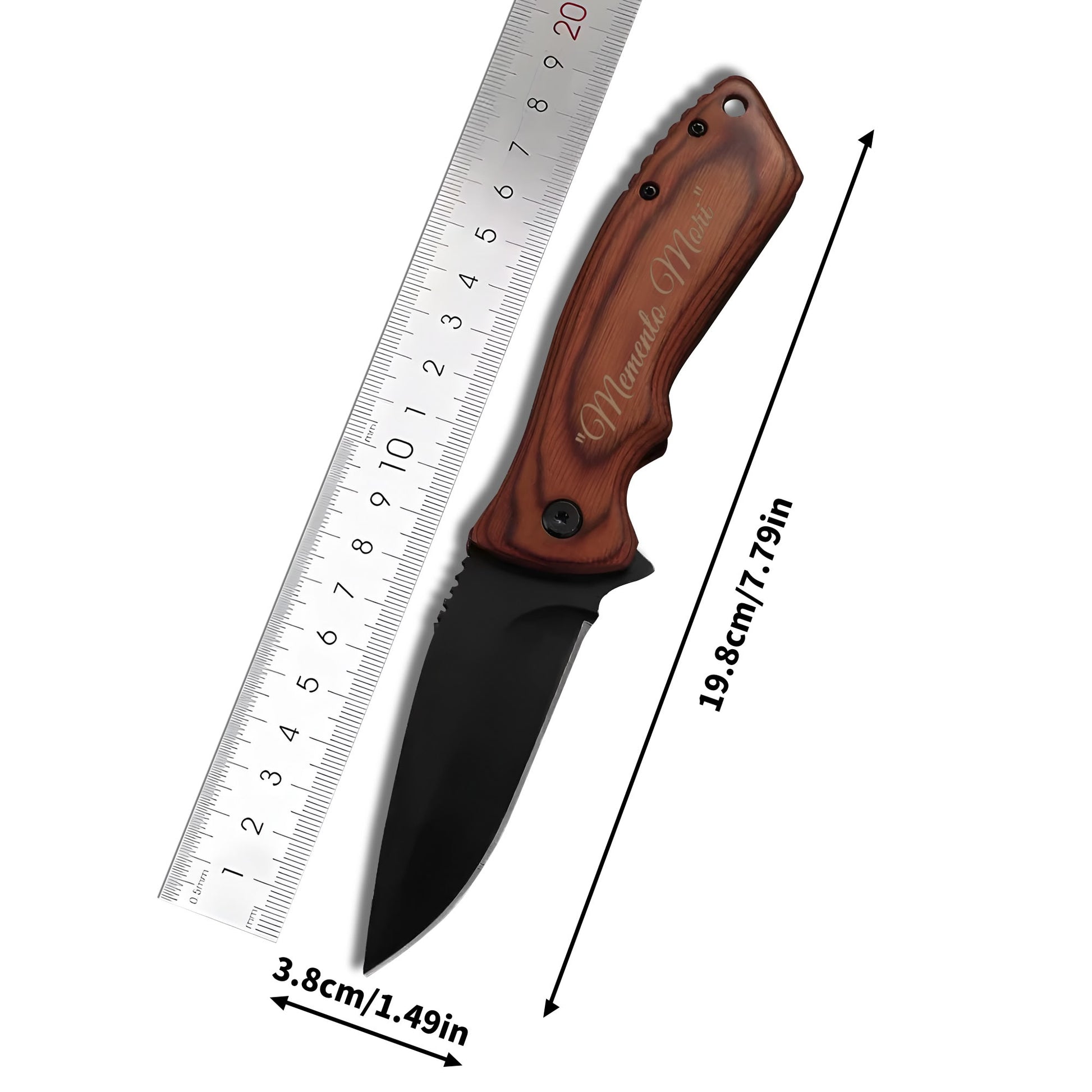 Personalized Engraved Camping Steel Knife Pocket Folding - Memento Mori - Live with Intention, Gratitude, and Purpose - Premium Knife from Concordia Style Boutique - Just $35.18! Shop now at Concordia Style Boutique