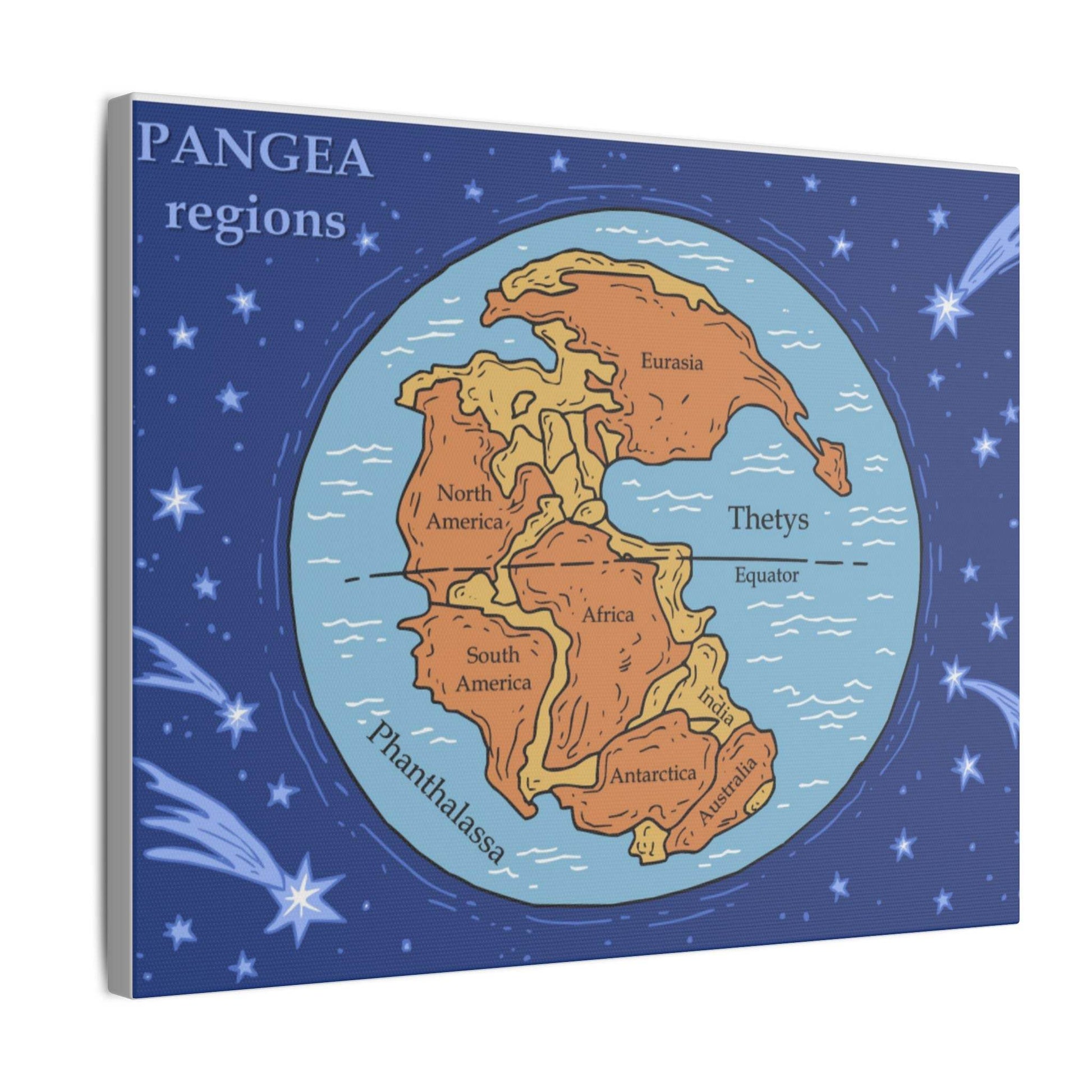 Pangea Regions Canvas Print - Educational Wall Art for Geography Lovers - Concordia Style Boutique