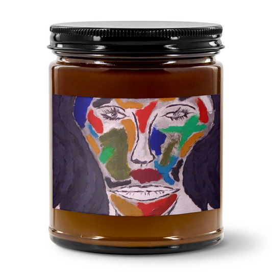 "Salvador Dali Concordia" - Candle - 9 oz Amber Jar Candle | 3"x2" White Label | Black Lid
