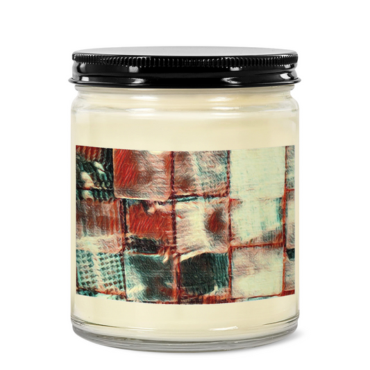 "Square Dance" - Candle - 4 oz Clear Jar Candle | 2.25"x1.5" White Label | Black Lid