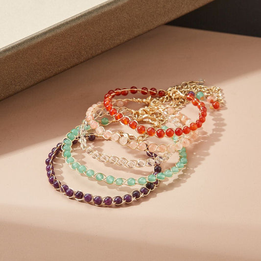 GEMSTONE BRAIDED BRACELETS (ADJUSTABLE) - Concordia Style Boutique