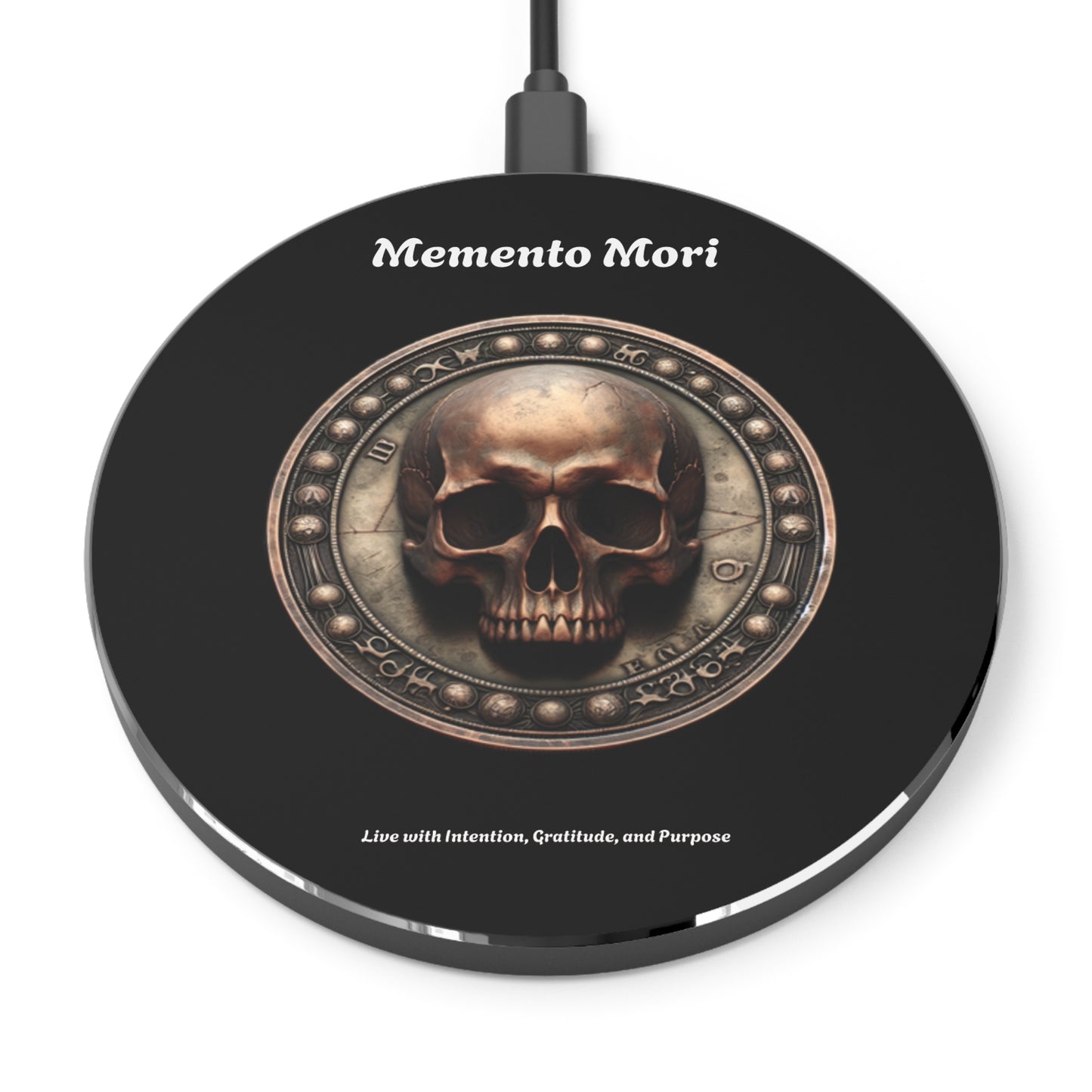 "Memento Mori" Wireless Charger - "Live with Intention, Gratitude, and Purpose" - Premium Accessories from Concordia Style Boutique - Just $59.90! Shop now at Concordia Style Boutique