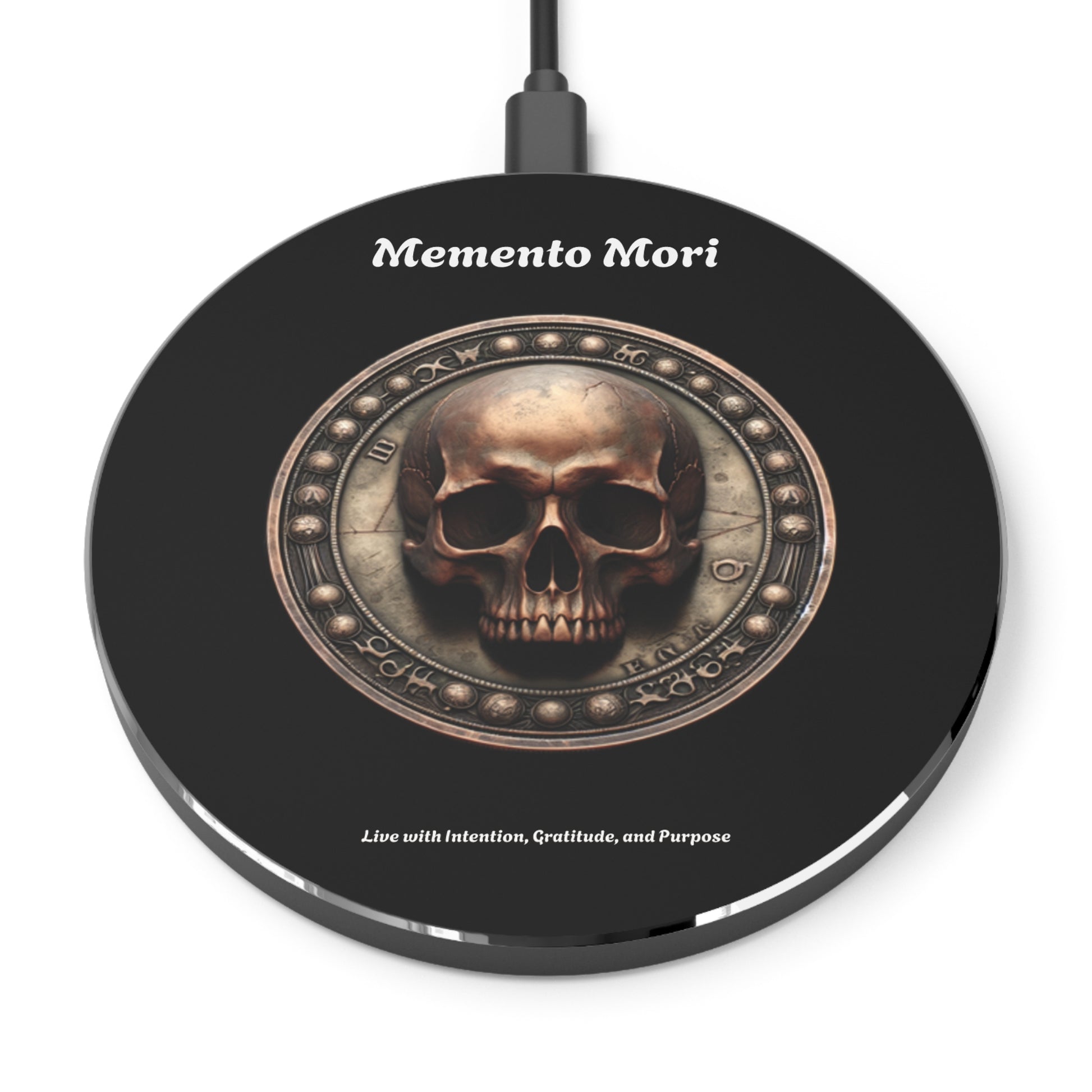 "Memento Mori" Wireless Charger - "Live with Intention, Gratitude, and Purpose" - Premium Accessories from Concordia Style Boutique - Just $59.90! Shop now at Concordia Style Boutique