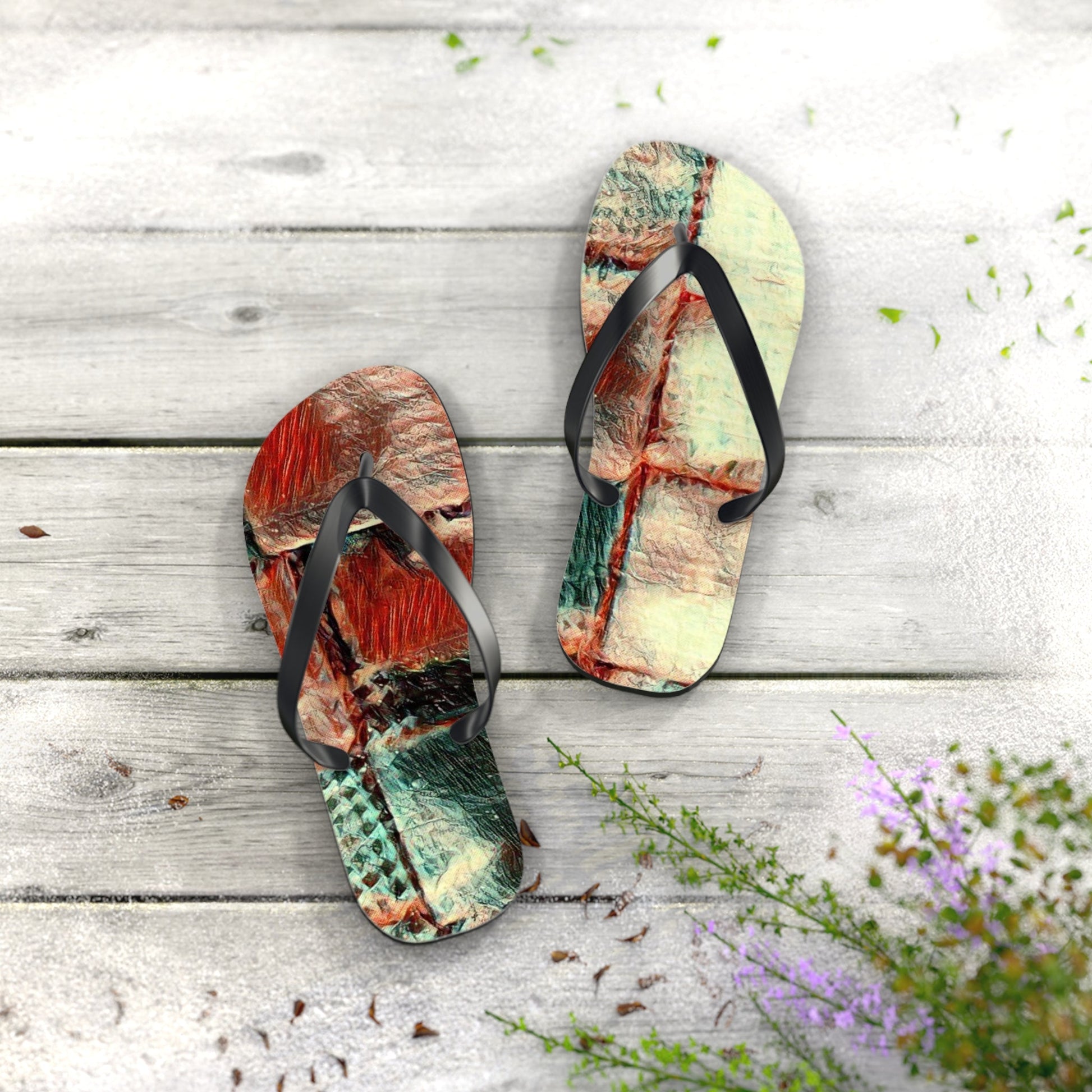 Square Dance -  Flip Flops - Premium Shoes from Printify - Just $21.64! Shop now at Concordia Style Boutique