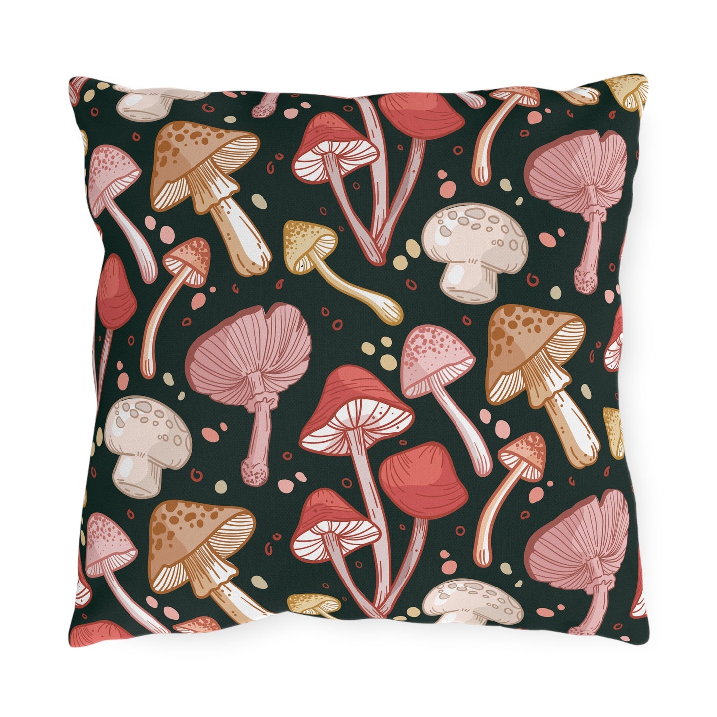 "Many Mushrooms" Outdoor Throw Pillows