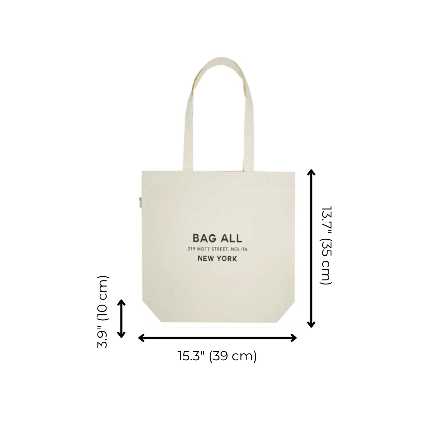 New York City Tote with Zipper and Inside Pocket, Cream - Concordia Style Boutique