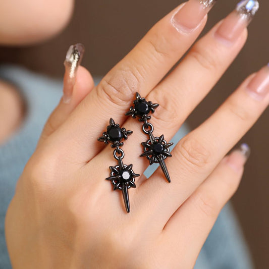 GOTHIC STARBURST EARRINGS (PAIR) - Concordia Style Boutique