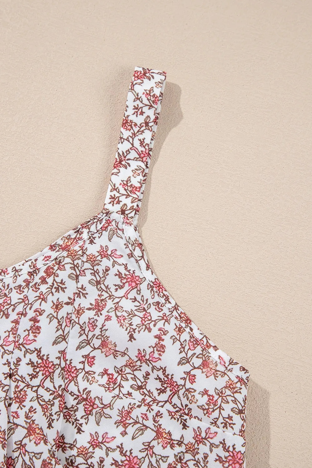 Floral Pleated Detail Scoop Neck Tank - Concordia Style Boutique