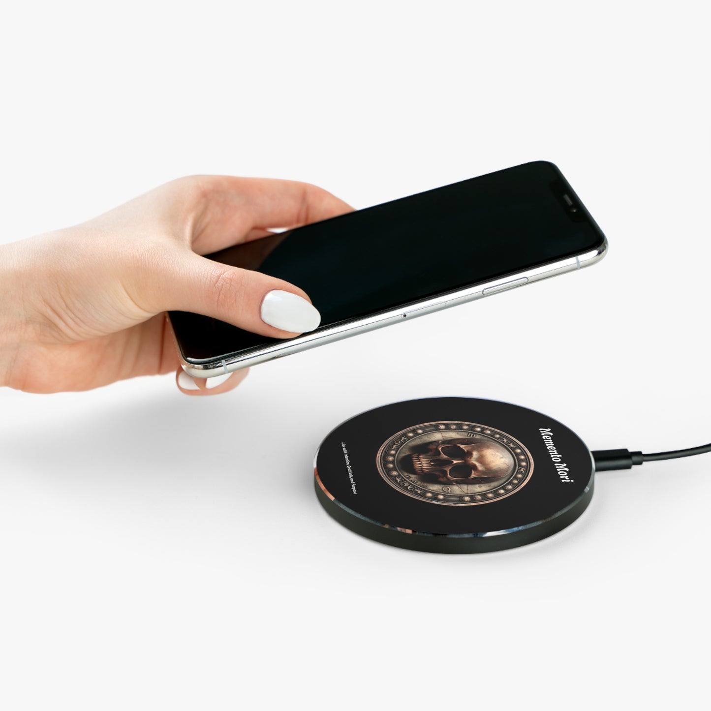 "Memento Mori" Wireless Charger - "Live with Intention, Gratitude, and Purpose" - Premium Accessories from Concordia Style Boutique - Just $59.90! Shop now at Concordia Style Boutique