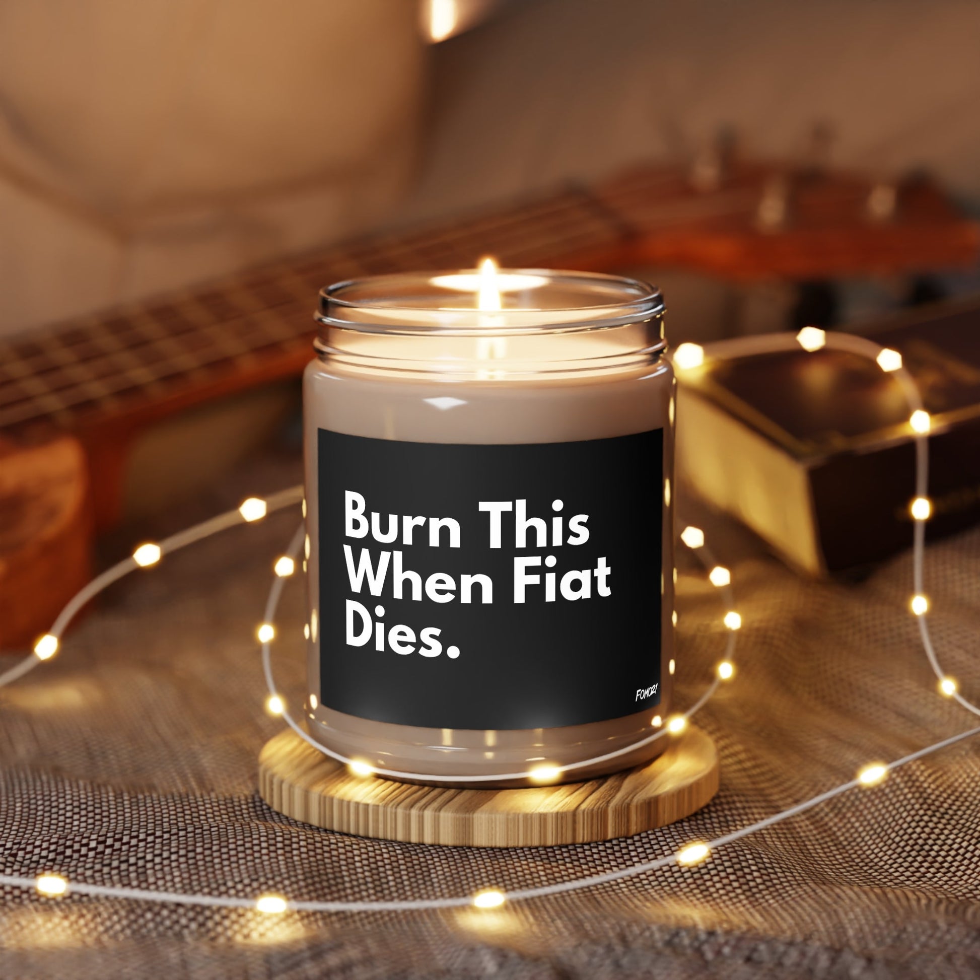 Burn This When Fiat Dies Bitcoin Candle - Concordia Style Boutique