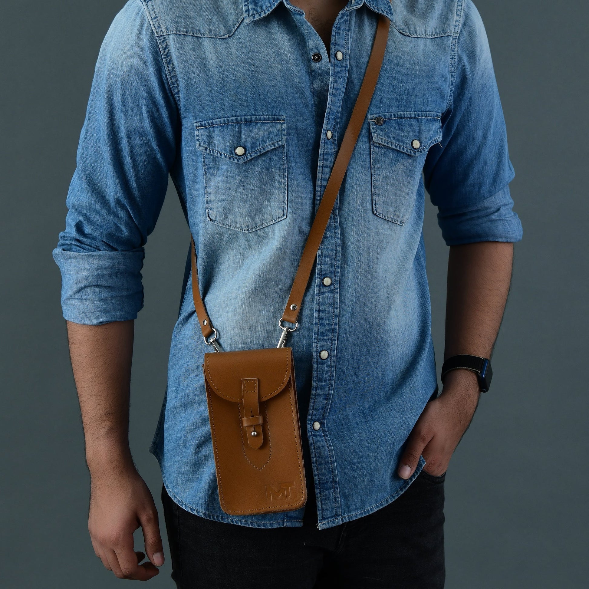 Cocoa Brown Mobile Case With Strap - Concordia Style Boutique